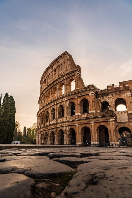 Historic architecture of Rome's Colosseum, a journey through ancient history with Wander Vista.